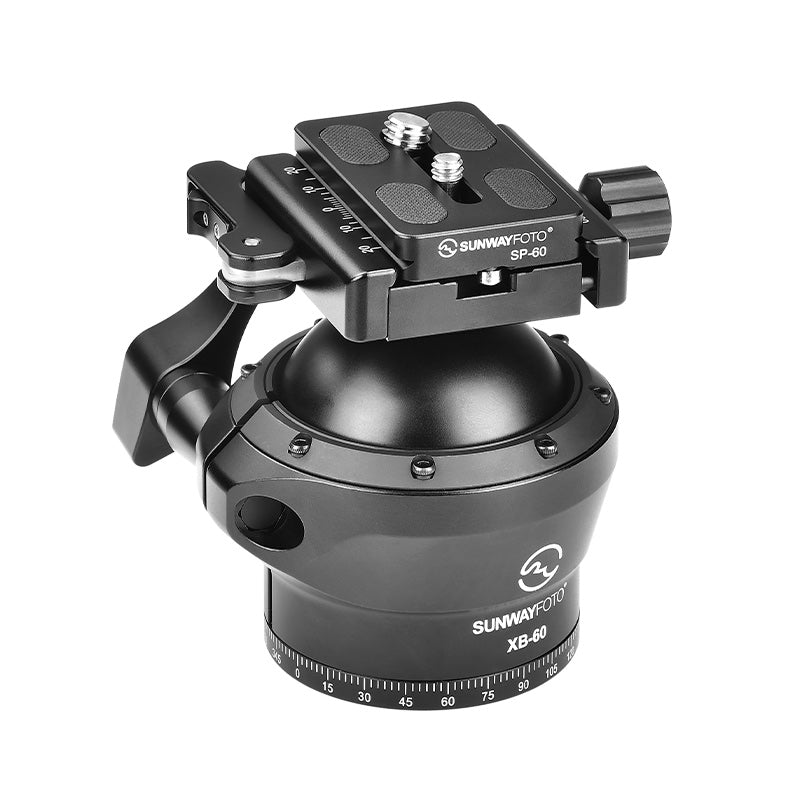 SUNWAYFOTO XB-60DL 60mm Low Profile Tripod Ball Head,Ballhead for Hunting,Load 66lb(30KG)