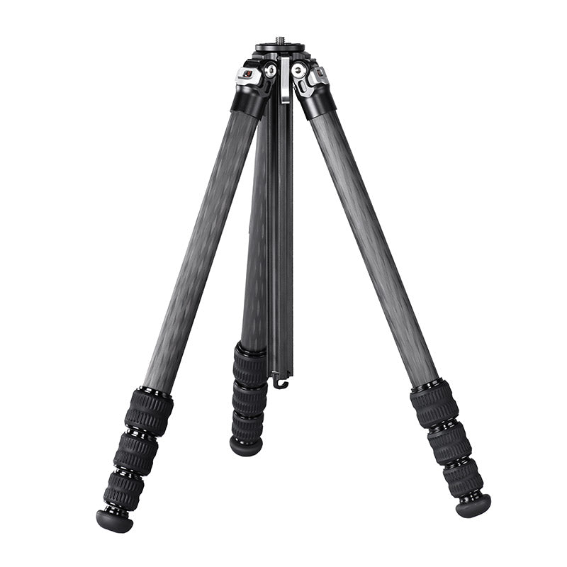 T2541CE Ultra Compact Series Carbon Fiber Tripod with Special Shaped Center Column, 4 Leg Sections and Top Tube Diameter of 25mm.