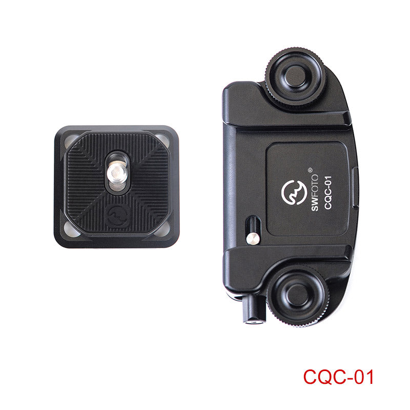 SUNWAYFOTO CQC-01 Capture Camera Clip with Arca Swiss Plate Quick Release System for DSLR,Gopro,DJI OSMO action,Black