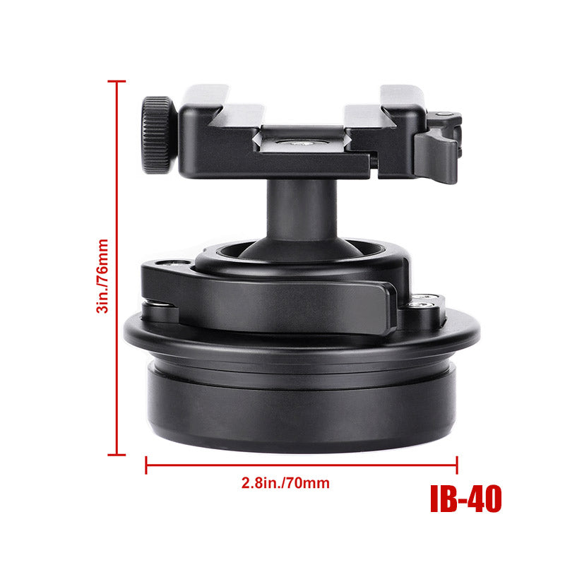 IB-40 Low Profile Inverted Ballhead with Picatinny/Nota Arca Swiss Adapter Clamp for Rifle Tripod