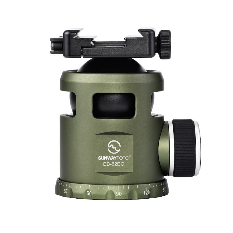 EB-52EG OD Green 52mm Ballhead without notch with Picatinny to Arca Swiss Adapter  Duo-Lever Clamp SDC-50 for Shooting Tripod