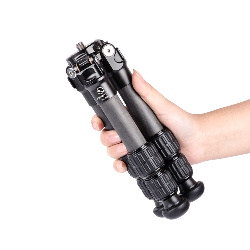 T1C30N Mini Carbon Fiber Tripod for iPhone and DSLR Camera and Ballhead,3 Sections