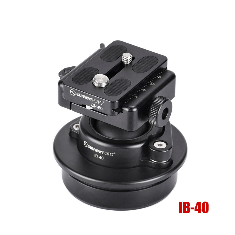 IB-40 Low Profile Inverted Ballhead with Picatinny/Nota Arca Swiss Adapter Clamp for Rifle Tripod