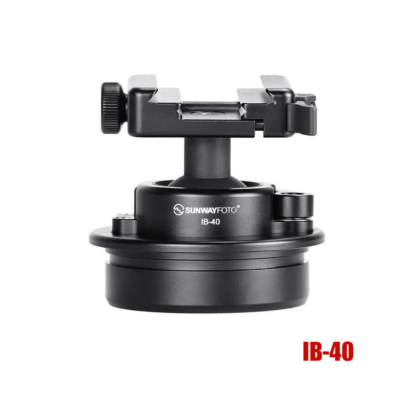 IB-40 Low Profile Inverted Ballhead with Picatinny/Nota Arca Swiss Adapter Clamp for Rifle Tripod