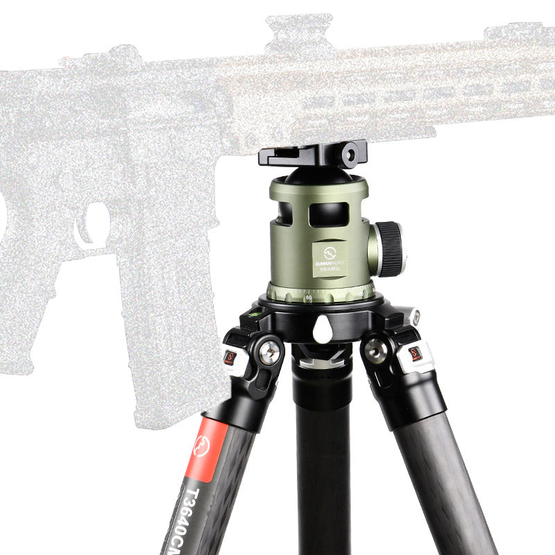 EB-52EG OD Green 52mm Ballhead without notch with Picatinny to Arca Swiss Adapter  Duo-Lever Clamp SDC-50 for Shooting Tripod