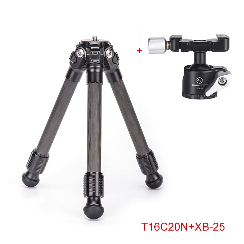 T16C20N Desktop Carbon Fiber Phone Tripod Stand for vlog and Ballhead,2 Sections
