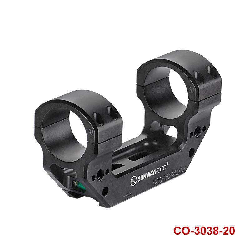 CO-3038-0/20 30mm Scope Rings Mount 0/20 MOA, Center Height 38mm/1.5" for Picatinny Rail Dual Ring One Piece