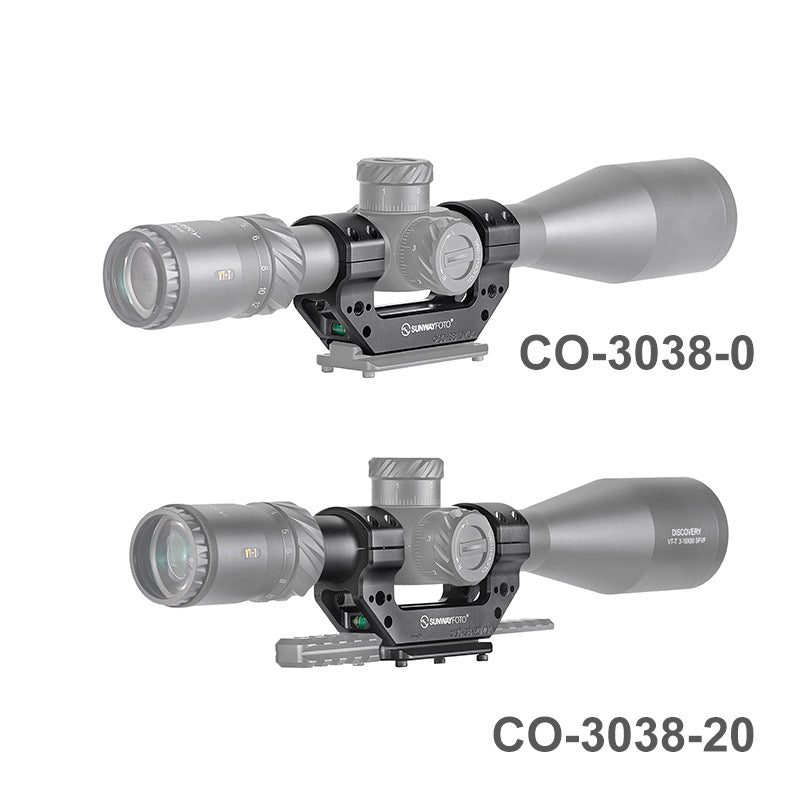 CO-3038-0/20 30mm Scope Rings Mount 0/20 MOA, Center Height 38mm/1.5" for Picatinny Rail Dual Ring One Piece