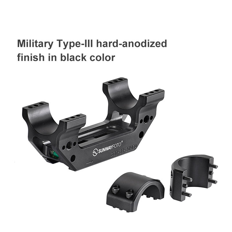 CO-3038-0/20 30mm Scope Rings Mount 0/20 MOA, Center Height 38mm/1.5" for Picatinny Rail Dual Ring One Piece