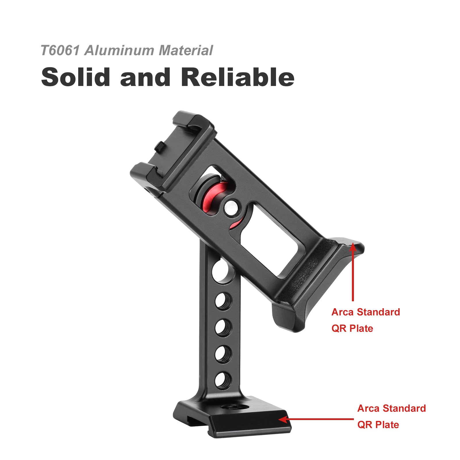 CPC-05 Phone Clamp Tridpod Stand Smartphone Clamp Adapter with Cold Shoe Mount 1/4 Thread Aluminium