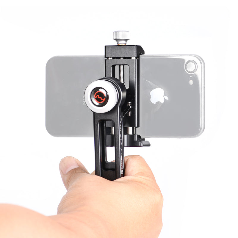 CPC-06 Cell Phone Clamp Tridpod Stand Smartphone Clamp Adapter with Cold Shoe Mount 1/4 Thread Arca Swiss