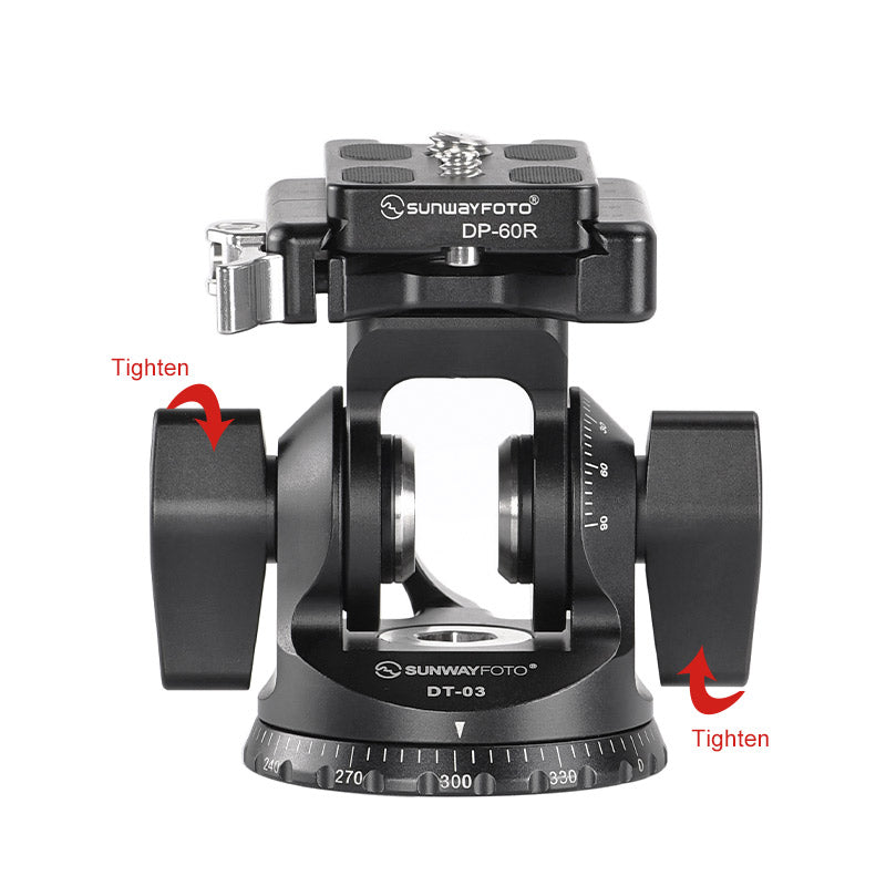 DT-03 Tilt Head with Lever-Release Clamp and Arca Swiss Quick Release Plate DP-60R,2-Way Monopod Head Load 33lb.(15Kgs)