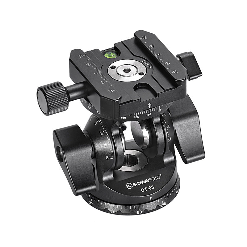 DT-03R Tilt Head with 360 Degree Panoramic Arca Swiss Clamp for Monopod and Tripod 33lbs(15KG) Load Capacity