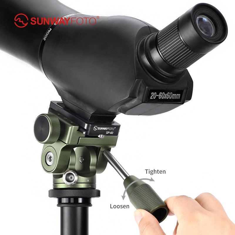 PH-01G 2-Way Pan Tilt Head with Handle for Spotting Scope Tripod