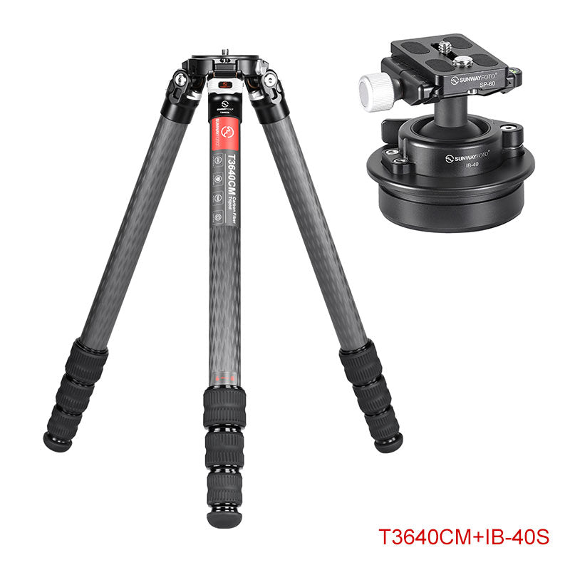 T3640CM	Master Series Carbon Fiber Tripod, 4 Leg Sections, Top Tube Diameter 36mm