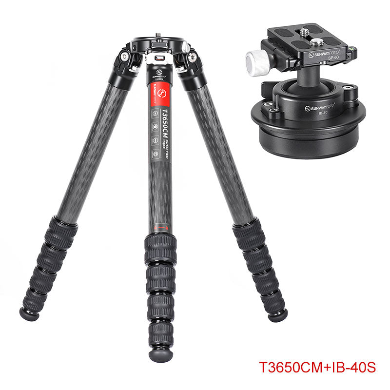 T3650CM	Master Series Carbon Fiber Tripod, 5 Leg Sections, Top Tube Diameter 36mm